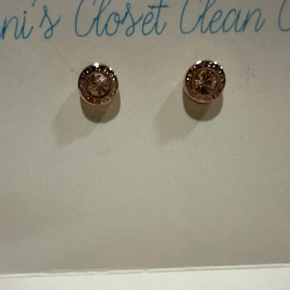 Bundle - Coach Rose Gold-Tone Stud Earrings & 17" Chain Pendant Necklace - Picture 2 of 10